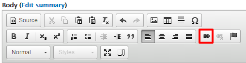 Drupal text editor link button